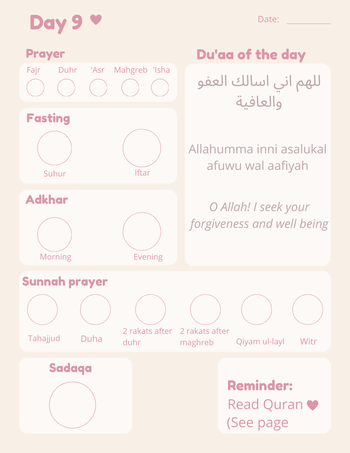 Ramadan planner (PDF Format)